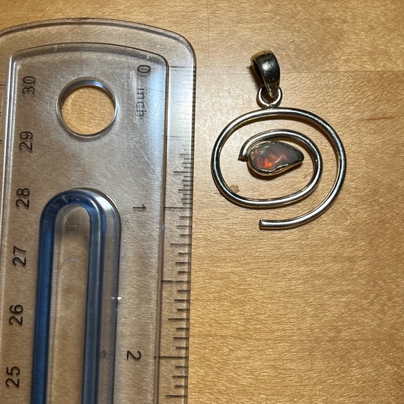 Ethiopian Opal Swirl Modern 925 Sterling Silver Pendant - Picture 15 of 15